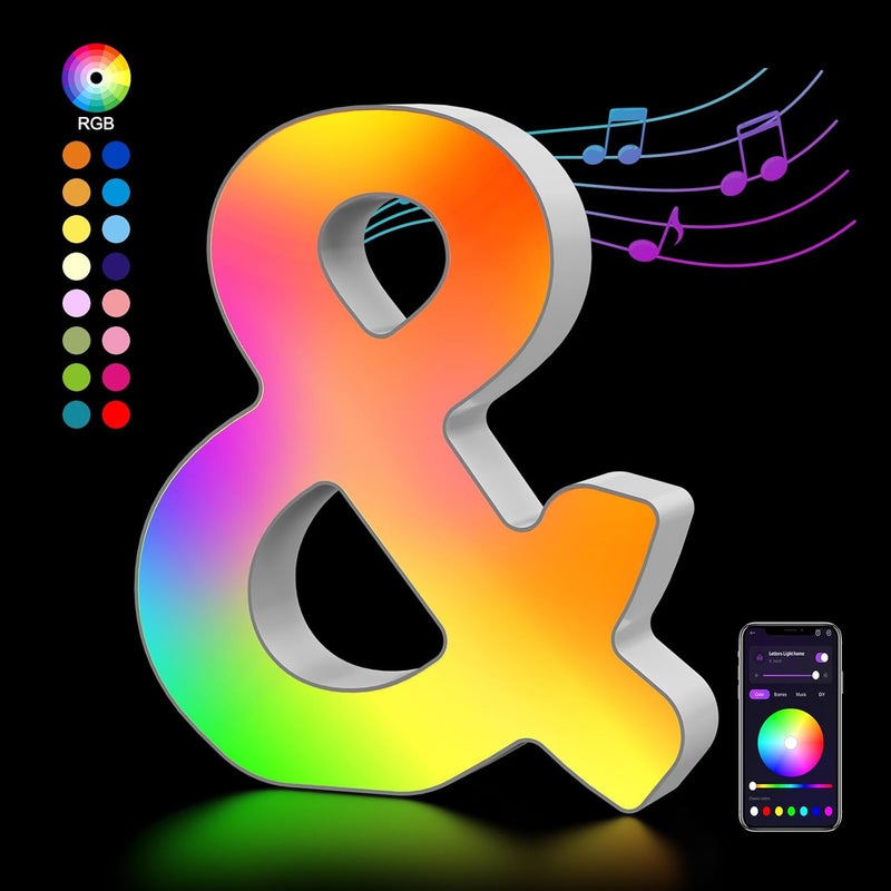 OJQ Light Up Letters LED Letter - Bedroom Lighted Colorful Alphabet Letter Music Sync Color Change - Christmas Birthday Gifts for Girl - Teen Girls Room Decor Gifts Party Home Wall Bedroom Decor - Image 1